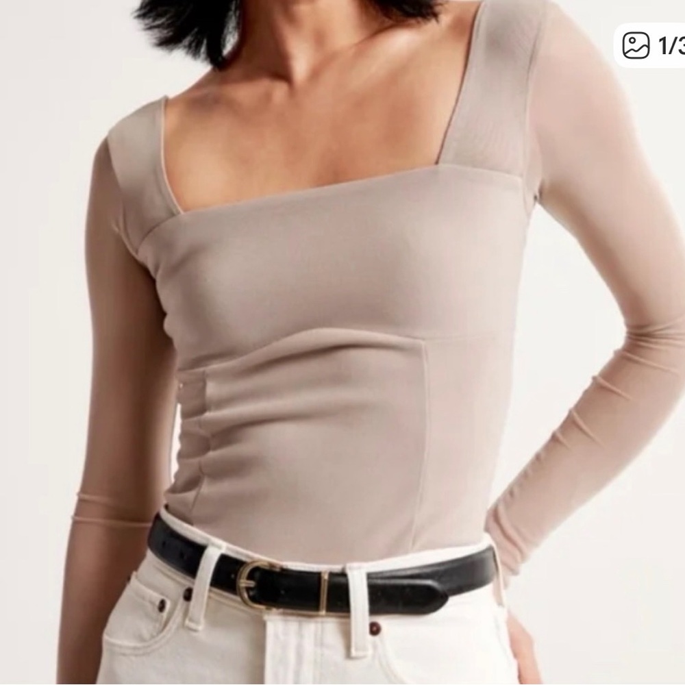 Abercrombie and Fitch bodysuit with sheer sleeves